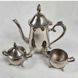 International Silver Company Tea Set Silver Plated Coffee Pot Creamer Sugar‎